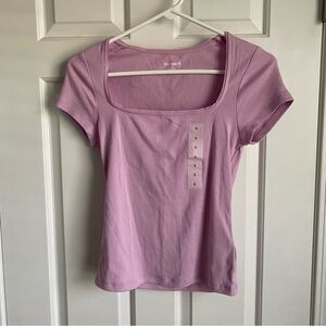 Old Navy Light Purple Ribbed Square Neck TShirt S NWT